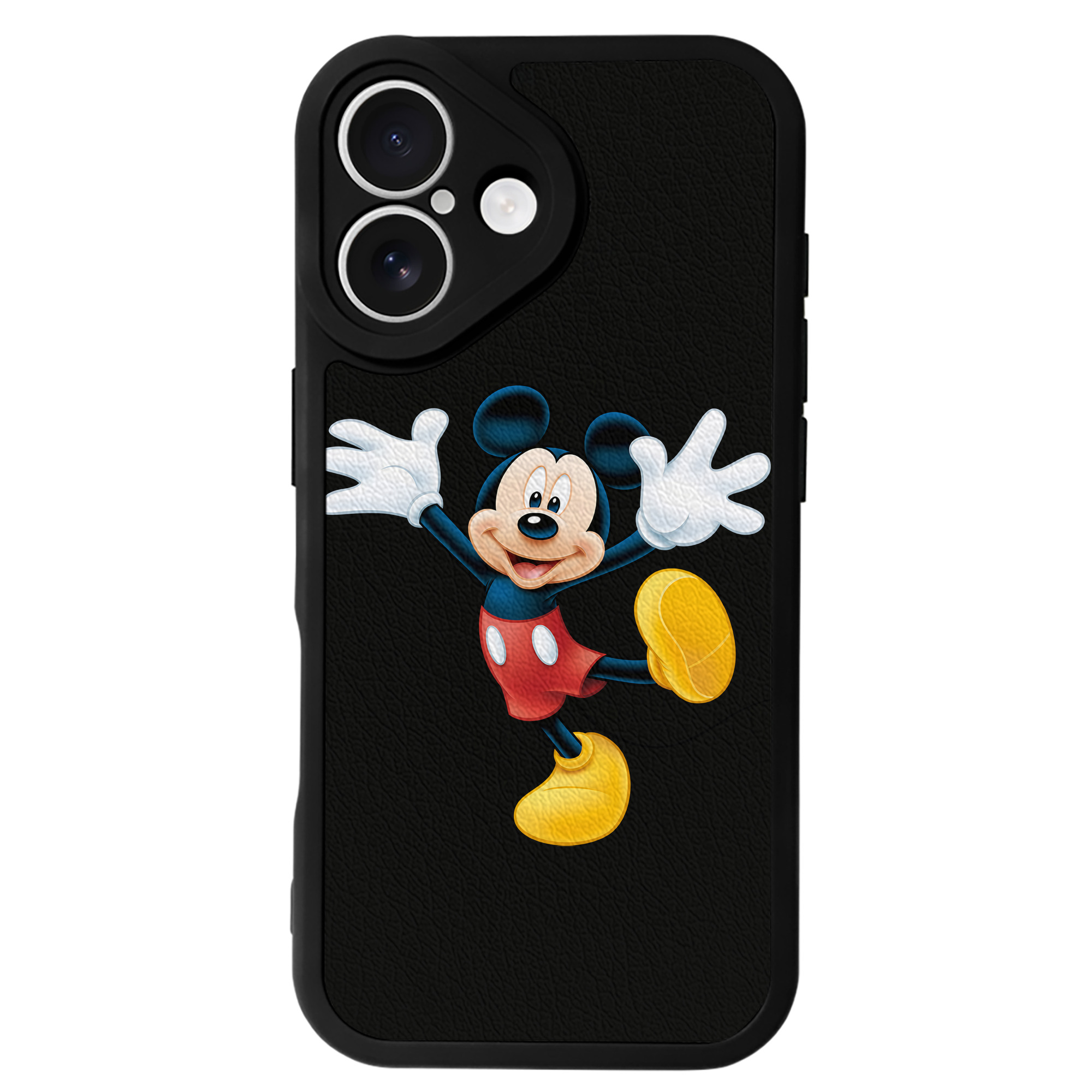 （画像用） ミッキーマウス Mickey Mouse 【iPhone 16シリーズ対応】シリコンスマホケース（レザー調） 材質：シリコン